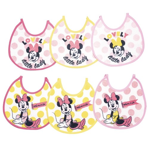 Bavaglini impermeabili Minnie kit 12 pezzi