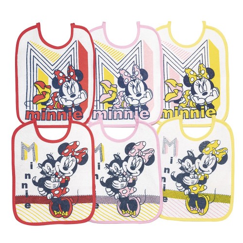 Bavaglini impermeabili Minnie kit 12 pezzi