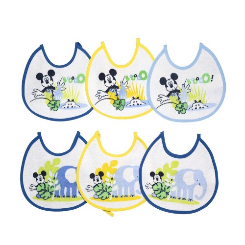 Bavaglini impermeabili Mickey mouse / Topolino kit 6 pezzi